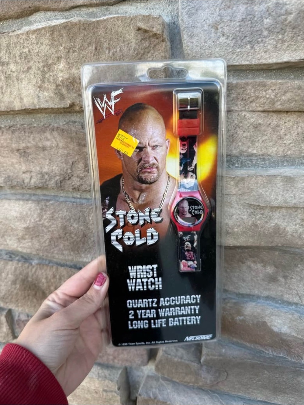 1999 WWE Stone Cold Red and Black Licensed Wrist Watch